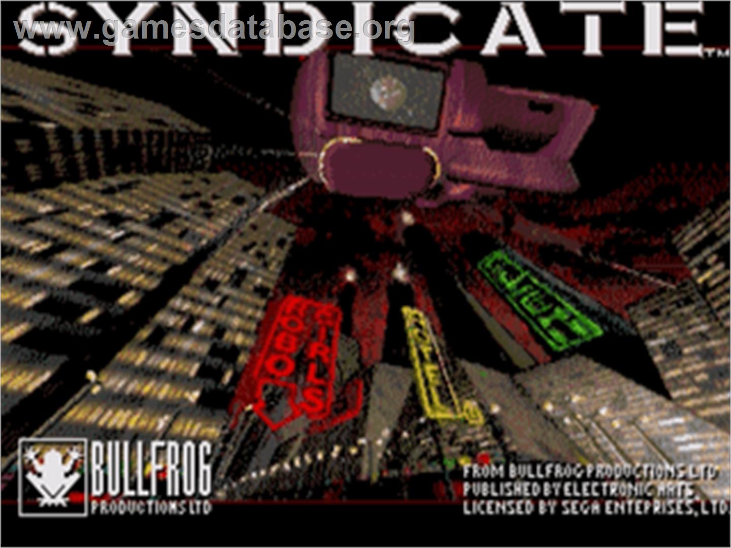 Syndicate - Sega Nomad - Artwork - Title Screen
