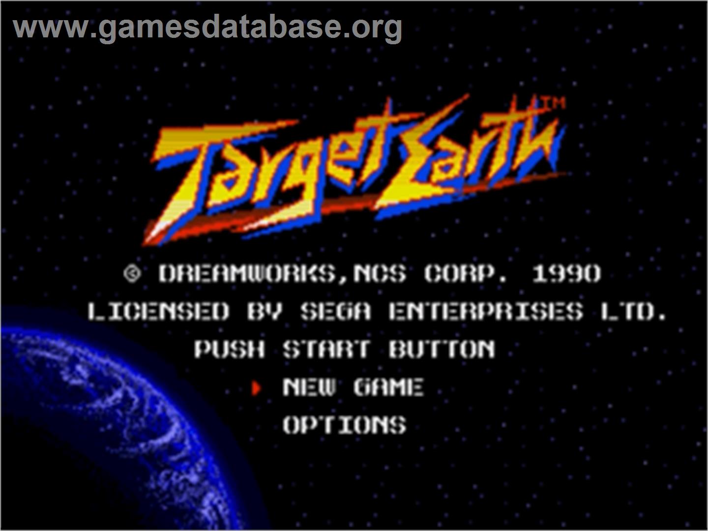 Target Earth - Sega Nomad - Artwork - Title Screen