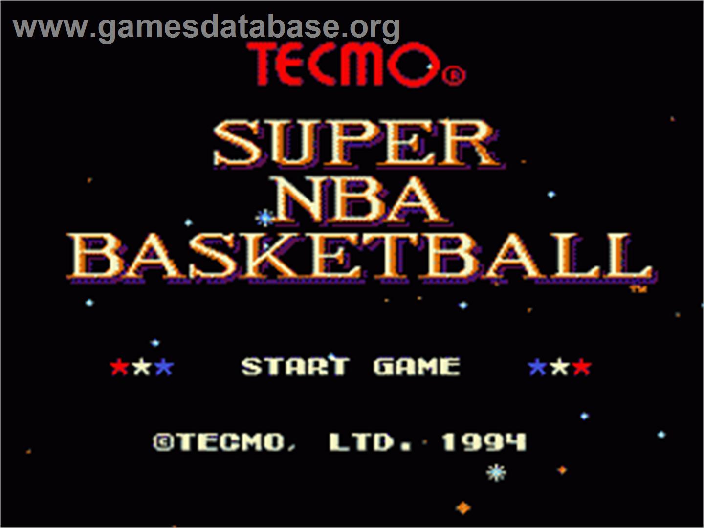 Tecmo Super NBA Basketball - Sega Nomad - Artwork - Title Screen