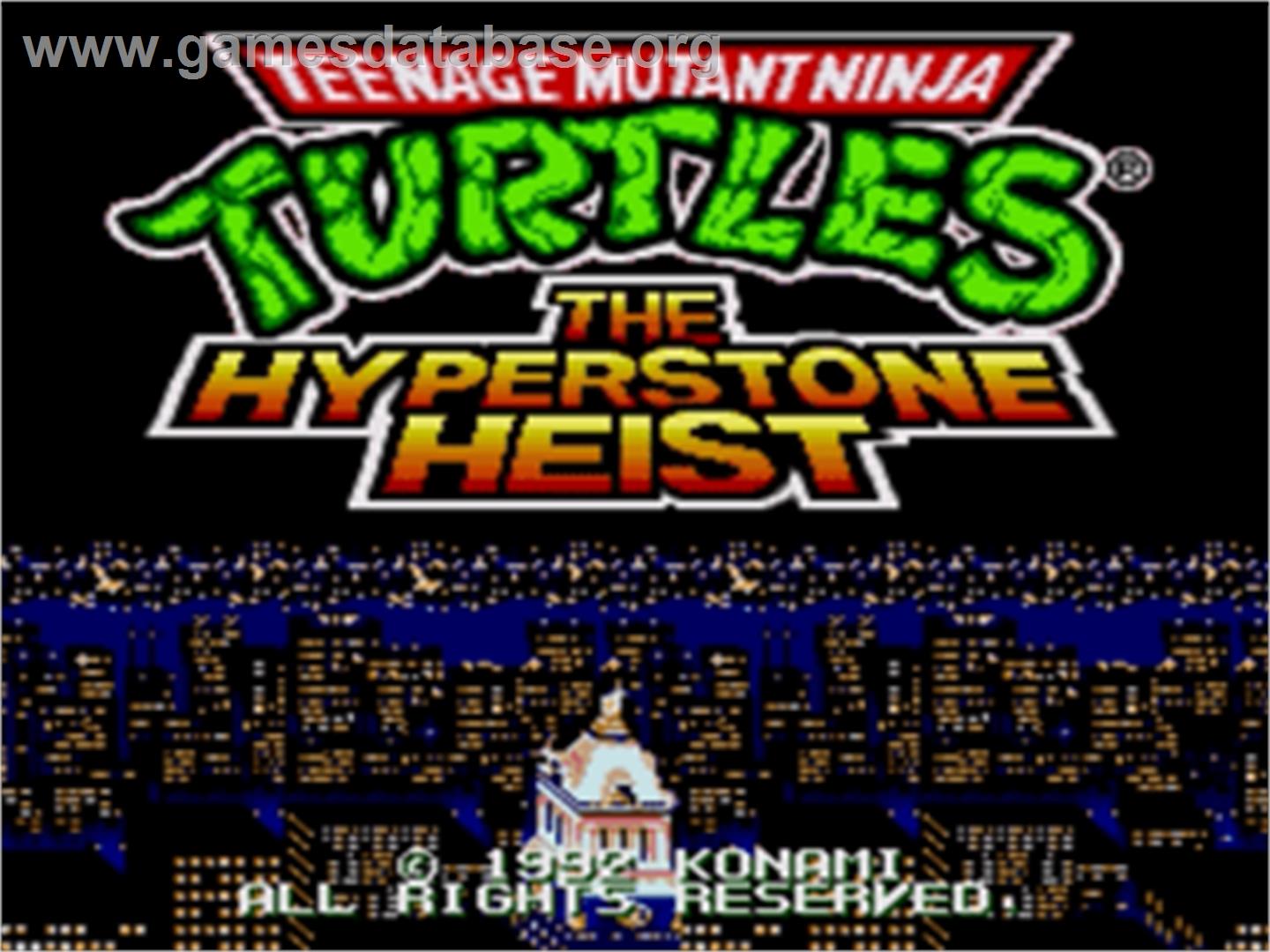 Teenage Mutant Ninja Turtles: The HyperStone Heist - Sega Nomad - Artwork - Title Screen
