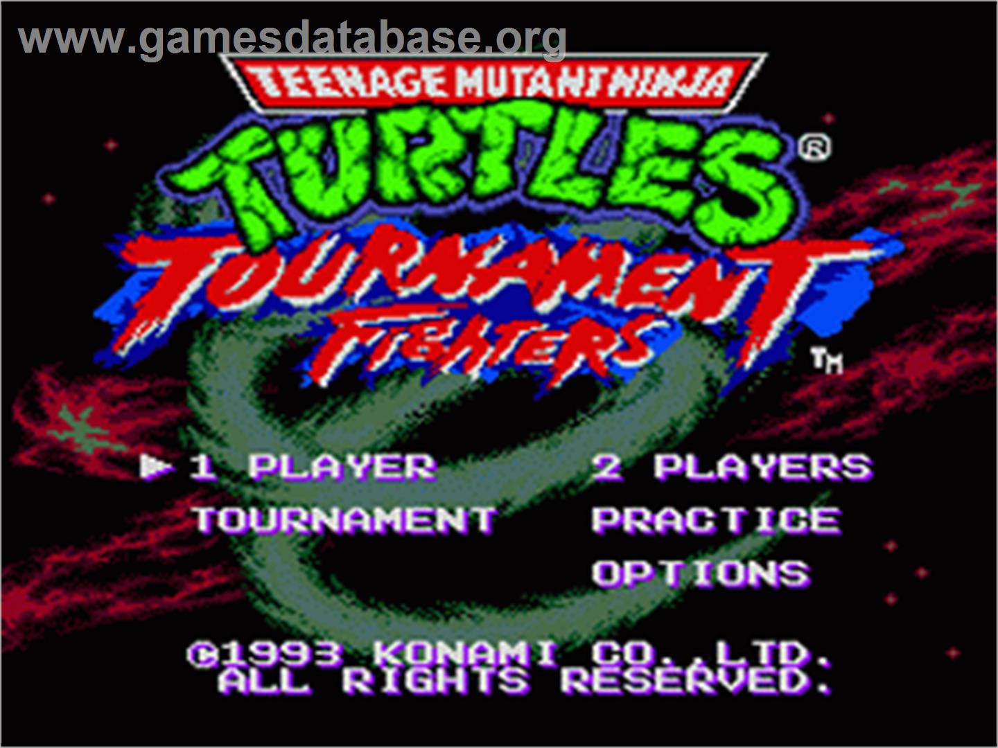 Teenage Mutant Ninja Turtles - Tournament Fighters - Sega Nomad - Artwork - Title Screen