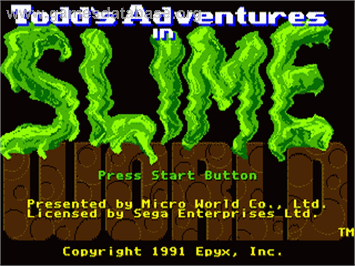 Todd's Adventures In Slime World - Sega Nomad - Artwork - Title Screen