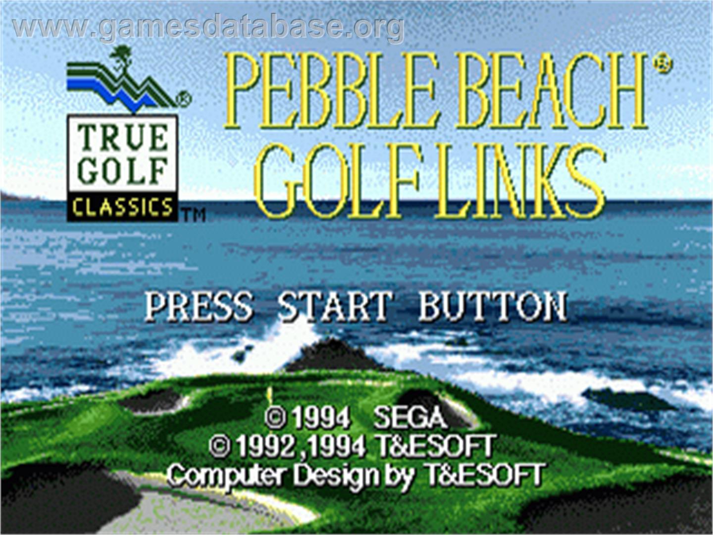 True Golf Classics: Pebble Beach Golf Links - Sega Nomad - Artwork - Title Screen