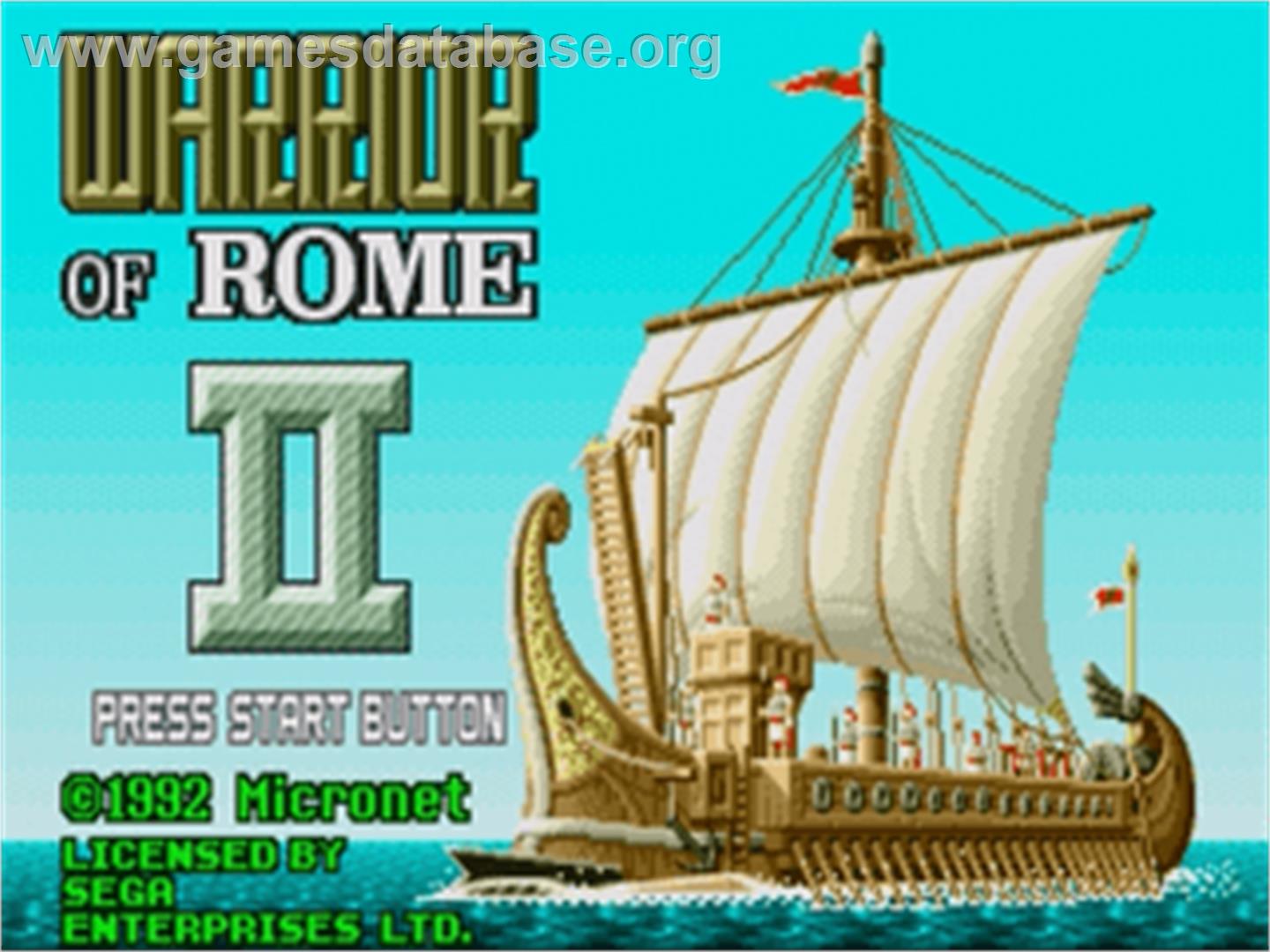 Warrior of Rome 2 - Sega Nomad - Artwork - Title Screen