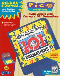 Box cover for Math Antics with Disney's 101 Dalmatians on the Sega Pico.