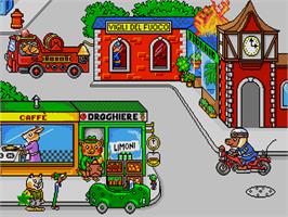 In game image of Richard Scarry's La Giornata Indaffaratissima di Sandrino e Zigo-Zago on the Sega Pico.
