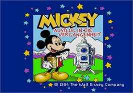 Title screen of Mickey - Ausflug in die Vergangenheit on the Sega Pico.
