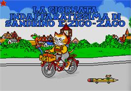 Title screen of Richard Scarry's La Giornata Indaffaratissima di Sandrino e Zigo-Zago on the Sega Pico.