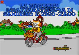 Title screen of Richard Scarry's La Giornata Indaffaratissima di Sandrino e Zigo-Zago on the Sega Pico.