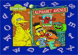 Title screen of Sesame Street - Alphabet Avenue on the Sega Pico.