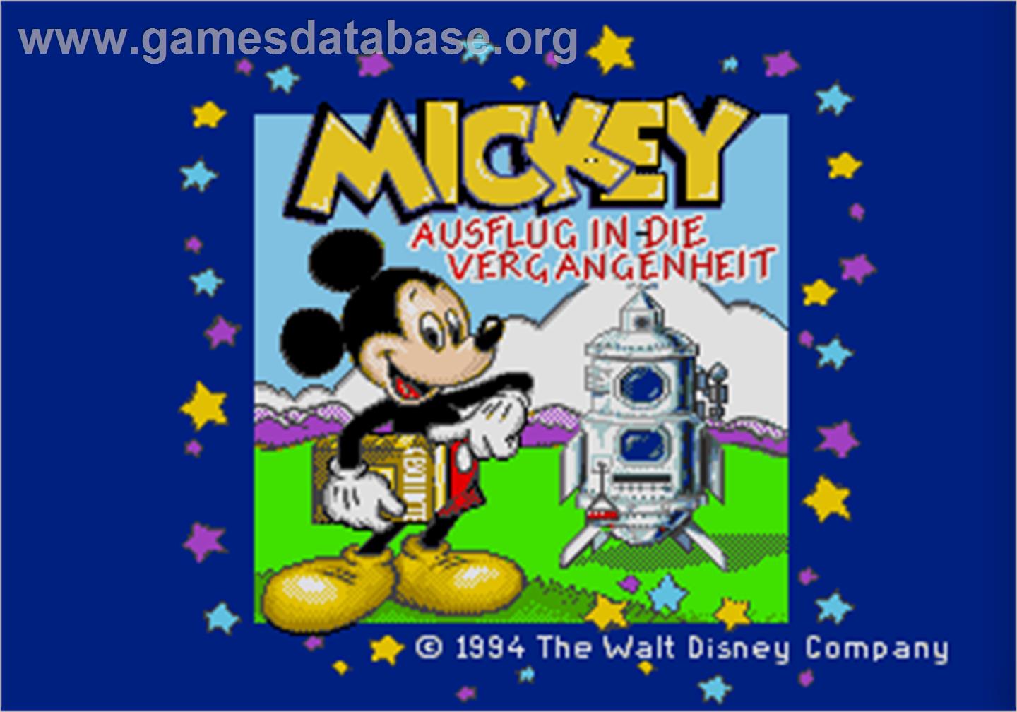 Mickey - Ausflug in die Vergangenheit - Sega Pico - Artwork - Title Screen