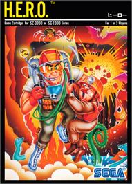 Box cover for H.e.r.o. on the Sega SG-1000.