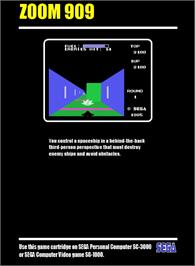 Box back cover for Zoom 909 on the Sega SG-1000.