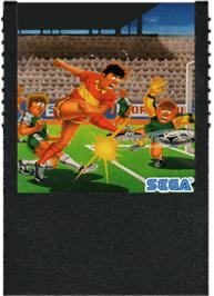 Cartridge artwork for Champion Soccer on the Sega SG-1000.