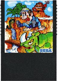 Cartridge artwork for Congo Bongo on the Sega SG-1000.
