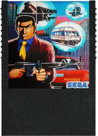 Cartridge artwork for Golgo 13 on the Sega SG-1000.