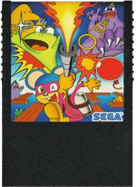 Cartridge artwork for Pop Flamer on the Sega SG-1000.