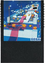 Cartridge artwork for Zaxxon on the Sega SG-1000.