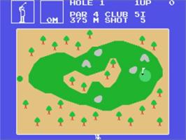 In game image of Champion Golf on the Sega SG-1000.