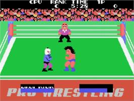 In game image of Champion Pro Wrestling on the Sega SG-1000.