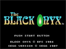 Title screen of Black Onyx on the Sega SG-1000.