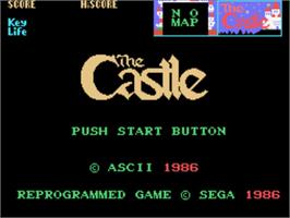 Title screen of Castle, The on the Sega SG-1000.