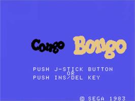 Title screen of Congo Bongo on the Sega SG-1000.
