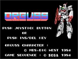 Title screen of Orguss on the Sega SG-1000.