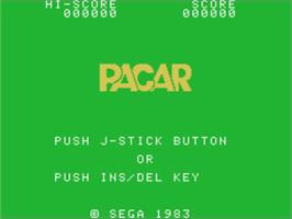 Title screen of Pacar on the Sega SG-1000.