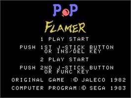 Title screen of Pop Flamer on the Sega SG-1000.