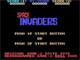 Title screen of Space Invaders on the Sega SG-1000.