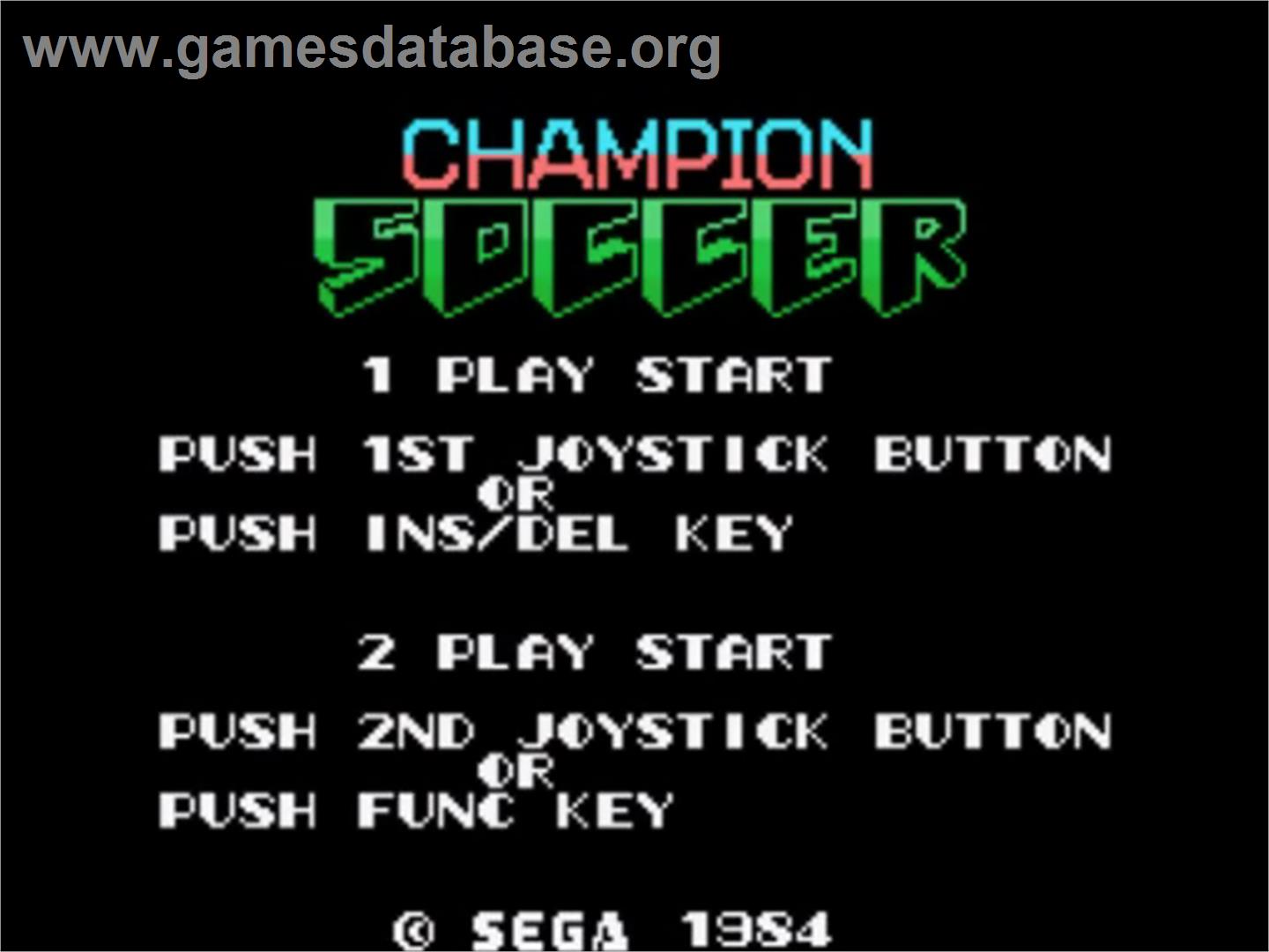 Champion Soccer - Sega SG-1000 - Artwork - Title Screen