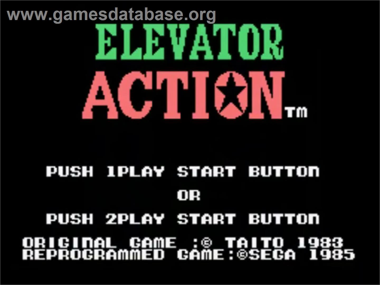 Elevator Action - Sega SG-1000 - Artwork - Title Screen