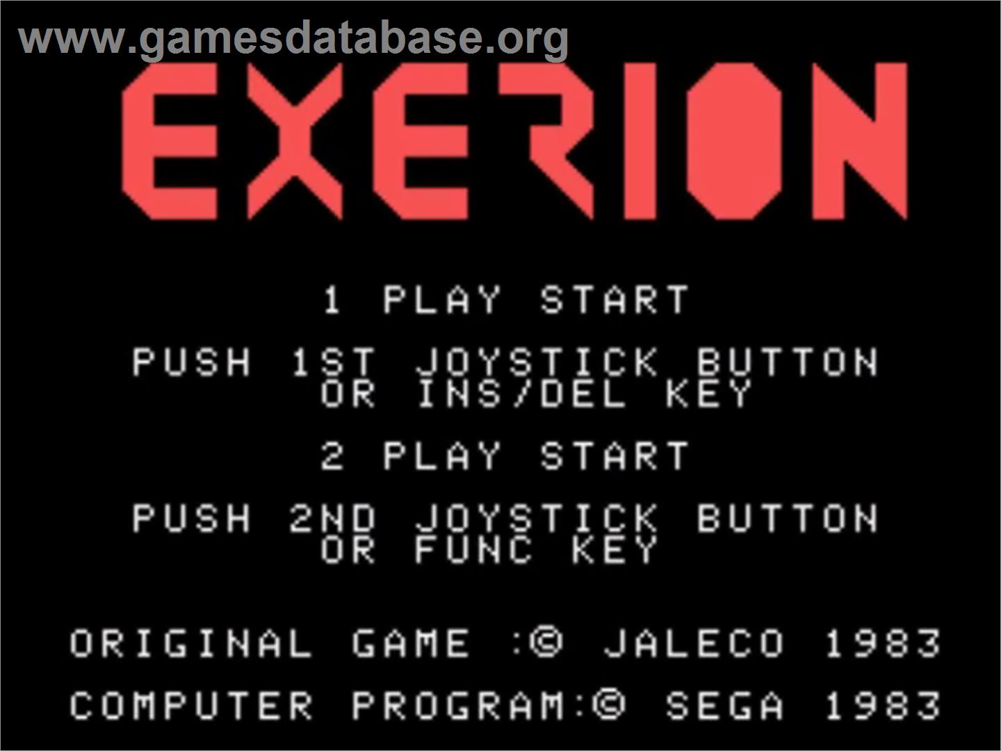 Exerion - Sega SG-1000 - Artwork - Title Screen