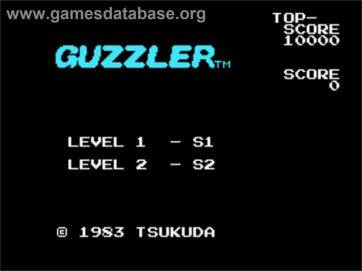Guzzler - Sega SG-1000 - Artwork - Title Screen