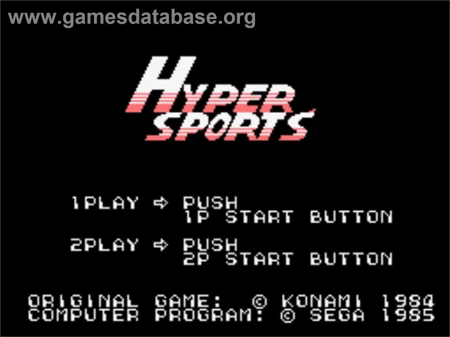 Hyper Sports - Sega SG-1000 - Artwork - Title Screen