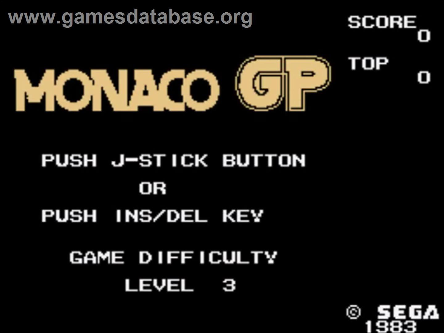 Monaco Gp - Sega SG-1000 - Artwork - Title Screen