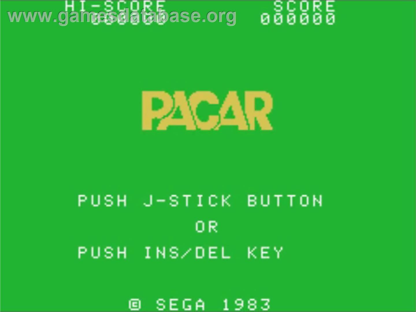 Pacar - Sega SG-1000 - Artwork - Title Screen