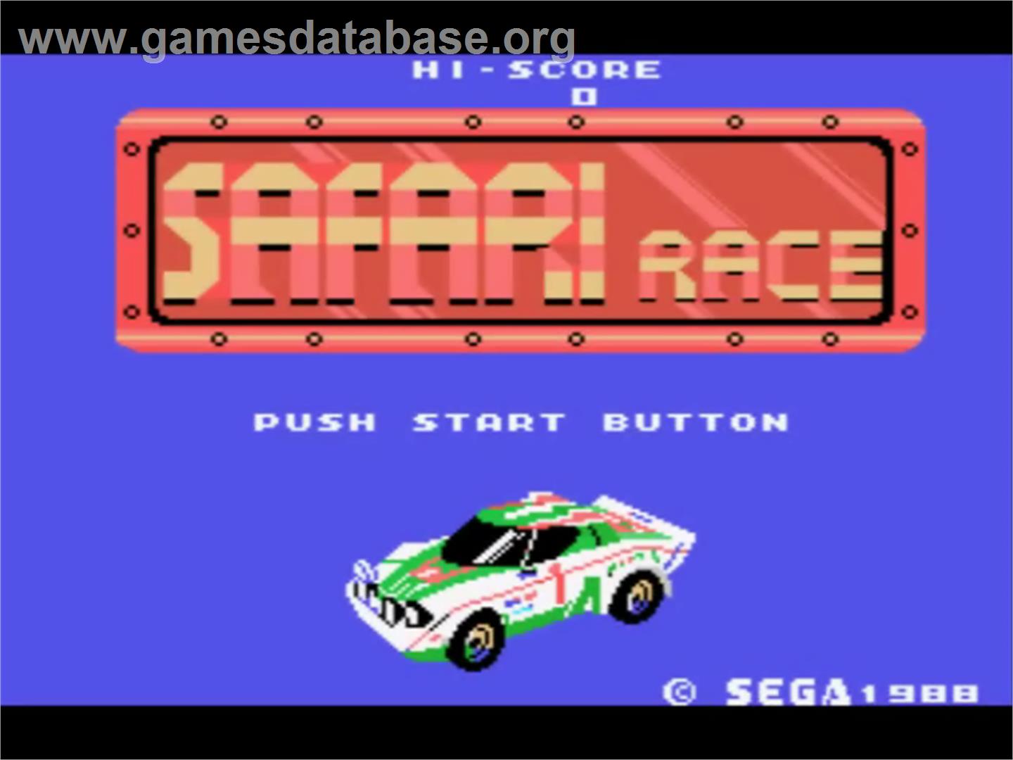 Safari Race - Sega SG-1000 - Artwork - Title Screen