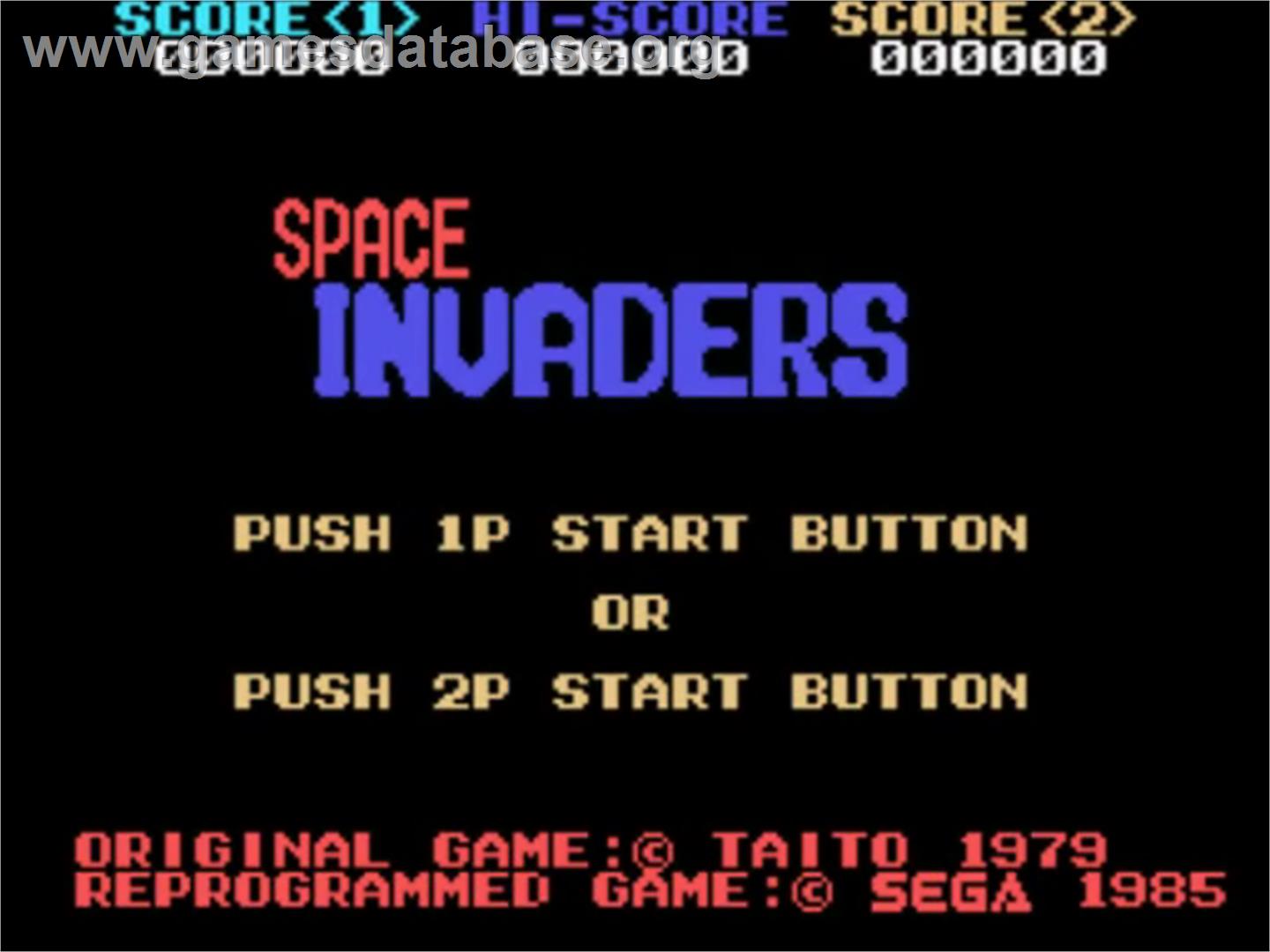 Space Invaders - Sega SG-1000 - Artwork - Title Screen