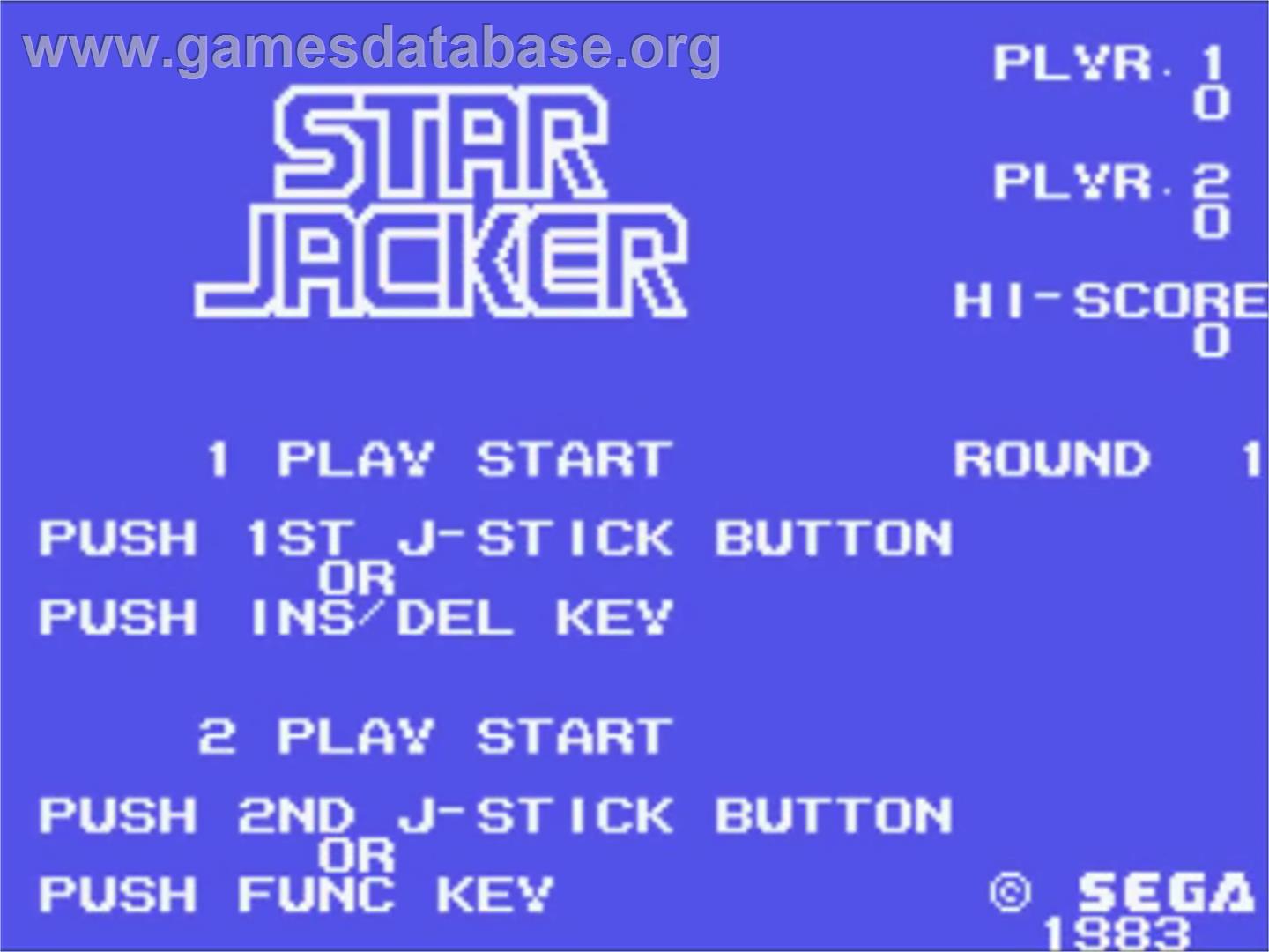 Star Jacker - Sega SG-1000 - Artwork - Title Screen