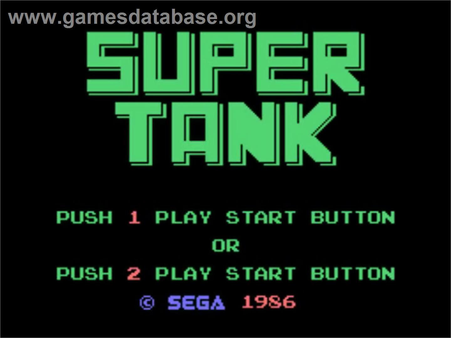 Super Tank - Sega SG-1000 - Artwork - Title Screen