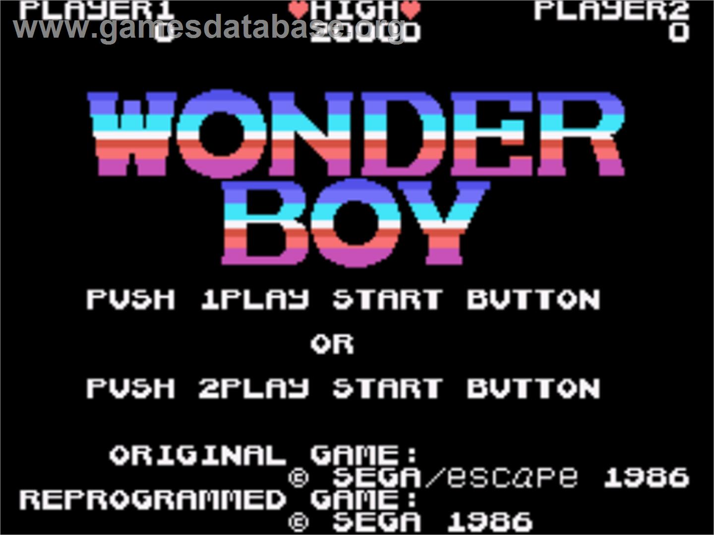 Wonder Boy - Sega SG-1000 - Artwork - Title Screen