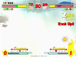 In game image of Astra Superstars on the Sega ST-V.