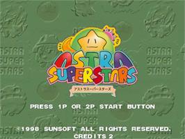 Title screen of Astra Superstars on the Sega ST-V.