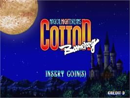 Title screen of Cotton Boomerang on the Sega ST-V.