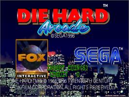 Title screen of Die Hard Arcade on the Sega ST-V.