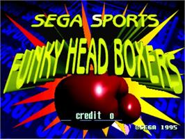 Title screen of Funky Head Boxers on the Sega ST-V.