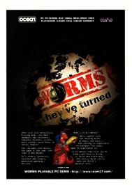 Advert for Worms on the Sony Playstation.