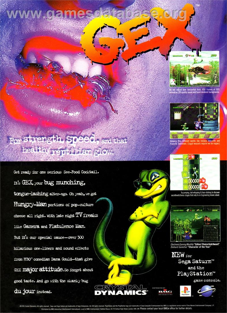 Gex - Sony Playstation - Artwork - Advert